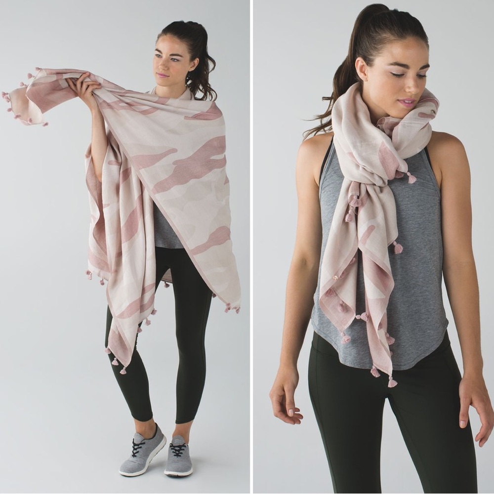Lululemon Sun To Moon Scarf Beach Poncho Shoulder Shawl Angel Wing Rose Pink OS
